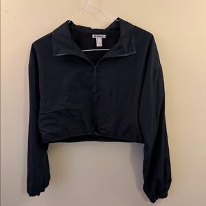 Forever 21 Black Cropped Bomber Jacket